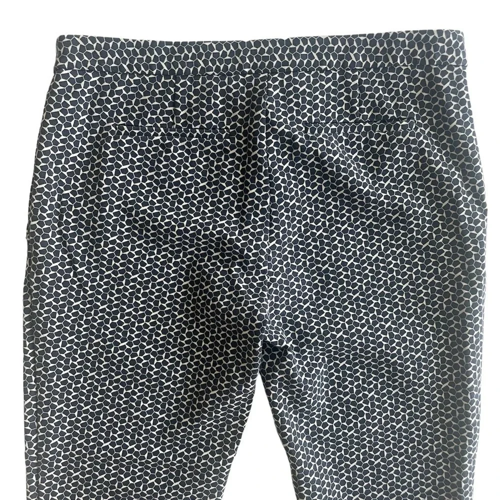 Tory Burch Callie Jacquard Pants Stretch Flat Front Geometric Size 2